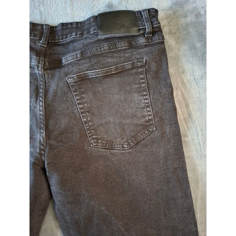 DKNY Jeans Duane Straight Fit Mens Washed Black Denim Pants 36x32 Stretch‎